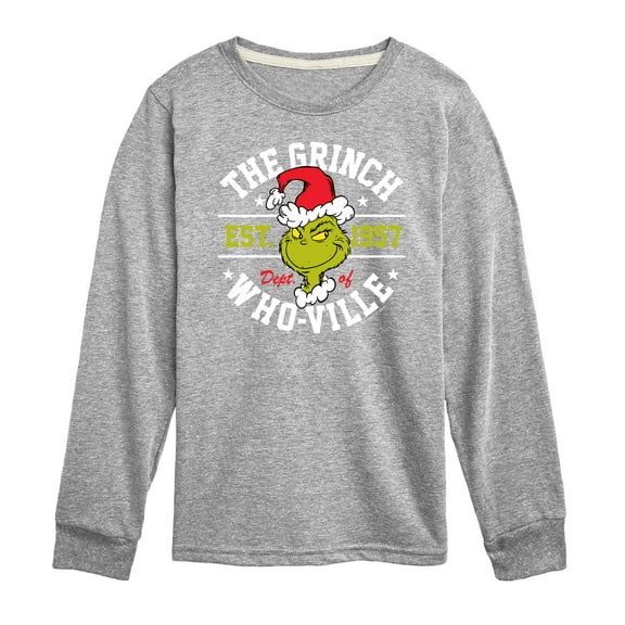Dr. Seuss The Grinch - Christmas - The Grinch Dept. Of Who-Ville - Toddler & Youth Long Sleeve Graphic T-Shirt