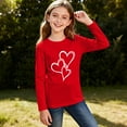 thumbnail image 7 of Girls' Red Heart Print Long Sleeve Shirt - Soft Stretch Top for Valentine Holiday Everyday, Kids to Youth Sizes 3-14,Size 11-12 T, 7 of 7