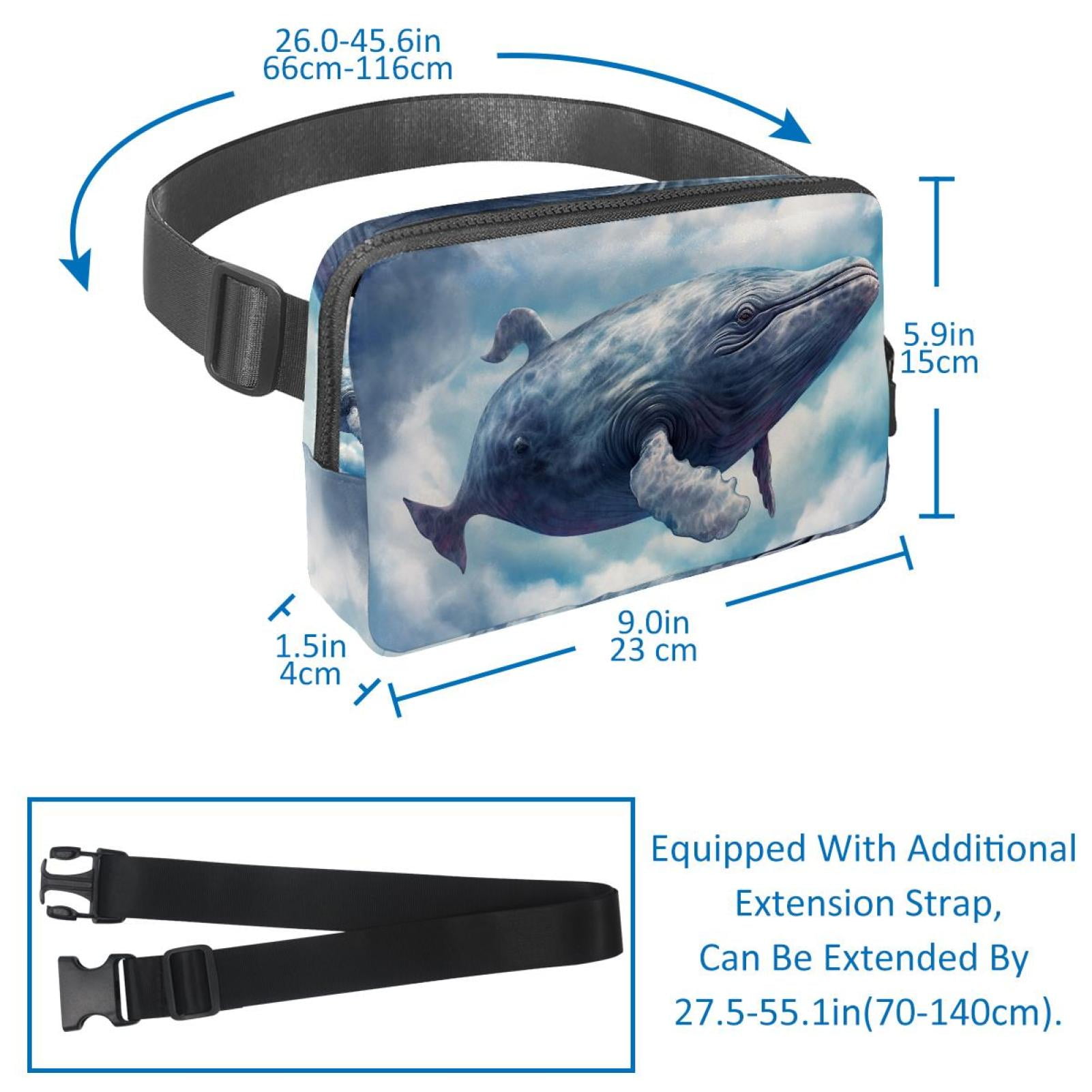 Whale Lightweight Adjustable Waist Bag with Extension Strap - Unisex Running Belt Bag
