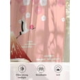thumbnail image 6 of Sheer Curtains 63 Inch Length 2 Panels Set for Bedroom, Pink Mountains Semi Sheer Curtains for Windows, Modern Aesthetic Cherry Blossoms Cranes Voile Window Treatments Rod Pocket Curtain, 6 of 7
