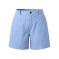 thumbnail image 4 of Achuyrbd Womens Plus Size Casual Shorts, Front Button Loose Fit Lightweight Summer Shorts with Pockets, 4 of 7