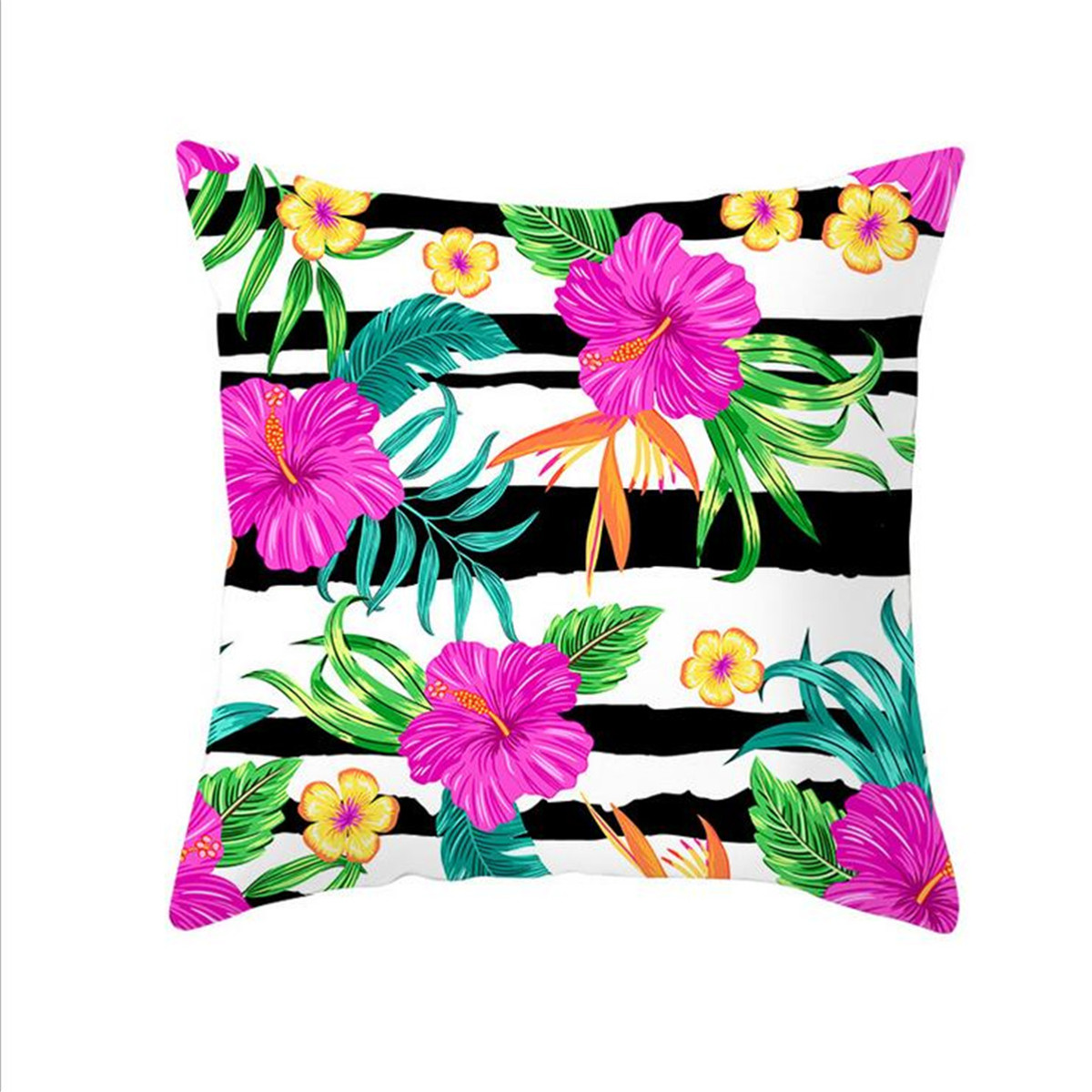 Colorful Tropical Flower Plant Throw Pillow Cases Decorative Soft
