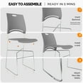 thumbnail image 7 of Ktaxon Stackable Chairs 5 Pcs, Plastic Stacking Chairs with Removeable Back for Wedding, Meeting, Conference, Commercial Use, Gray, 7 of 7