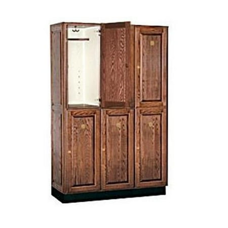 Salsbury Industries Executive Wood Locker Double Tier - Dark Oak