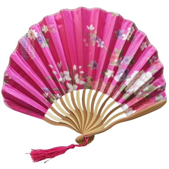 Folding Hand Fan, Hand Fans for Women Foldable Nylon-Cloth Bamboo Vintage Retro Chines/Spanish Foldable Fan for Wedding Party Favor Performance Dance Home Decorations Festival Gift