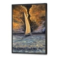 thumbnail image 3 of Designart 'Sailship On The Ocean At Morning' Nautical & Coastal Framed Canvas Wall Art Print, 3 of 5