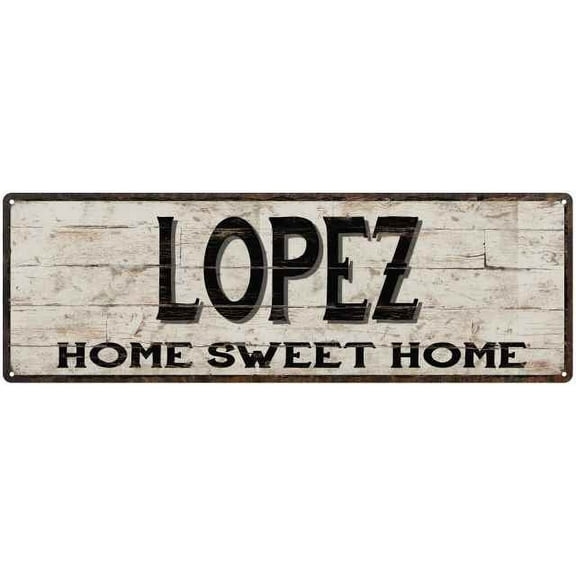 LOPEZ Rustic Home Sweet Home Sign Gift 6x18 Metal Decor 106180084021