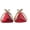 Red, variant on ™ Bridal Rhinestone Crystal Triangle Shape Clip on Earrings Non Piercing for Women Ear Clip