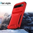 thumbnail image 4 of KOMI for Google Pixel 8a Case with 1 Screen Protector, Built-in Slide Camera Cover, Military Grade Drop Protection, Heavy Duty Rugged Shockproof Protective Phone Cover, Red, 4 of 5