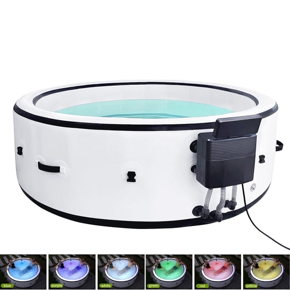 Seizeen Inflatable Hot Tub for 4-6 People, Portable Hot Tub with Colorful Light, Luxurious Home SPA with 150pcs AirJet, 69''Dia, Max 104℉