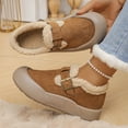 thumbnail image 4 of Fuzzy Ankle Boots for Women Winter Warm Fleece Lined Safety Toe Casual Walking Flats Shoes Snow Short Booties, 4 of 6