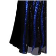 thumbnail image 6 of Angel-fashions Women's Vintage Black Splicing Blue Sequin Dress Long Wedding Party Bride of Mother Gown X-Large, 6 of 6