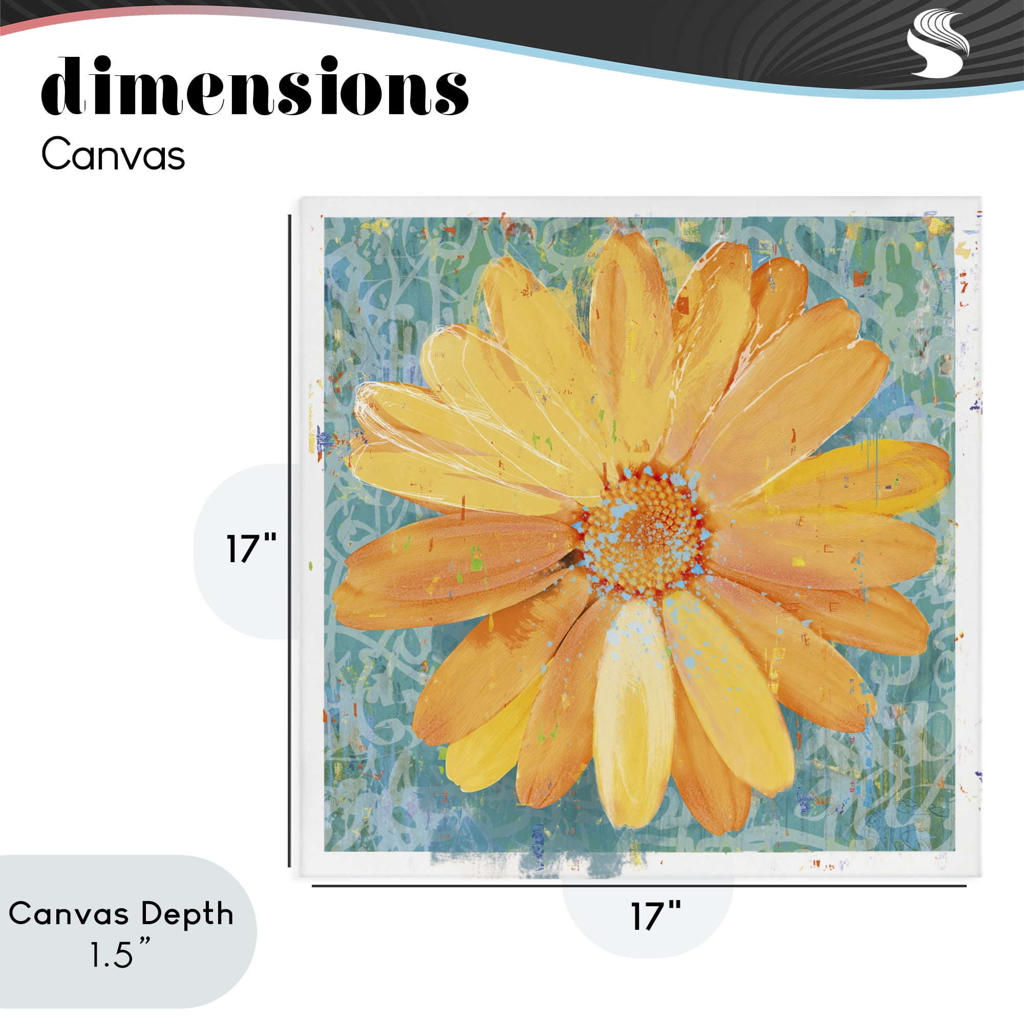Stupell Industries Urban Daisy over Graffiti Canvas Wall Art, design by Porter Hastings