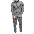thumbnail image 3 of VBTAPA Men's Jogging Tracksuit 2 Piece Athletic Outfit Big and Tall Hoodie Sweatsuits Full Zip Jacket Drawstring Jogger Pants Matching Suit Sets with Pockets Dark Gray XXXL, 3 of 7