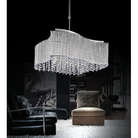 

10 Light Drum Shade Chandelier with Chrome finish