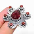 thumbnail image 2 of Natural Mozambique Garnet Gemstone 925 Sterling Silver Gift Ring Size 6, 2 of 2