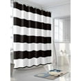 thumbnail image 3 of Shower Curtains for Bathroom-72"x72", Black White Stripes Waterproof Bath Curtain Grommet Shower Curtain Set with Hooks, Modern Minimalist Geometric Art Washable Bath Accessories, 3 of 6