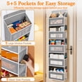 thumbnail image 3 of NUBILY Over-the-Door Hanging Storage Organizer – 5 Shelf Mesh Rack with Clear Pockets, Space Saving for Bedroom Bathroom Closet, Grey, 3 of 9