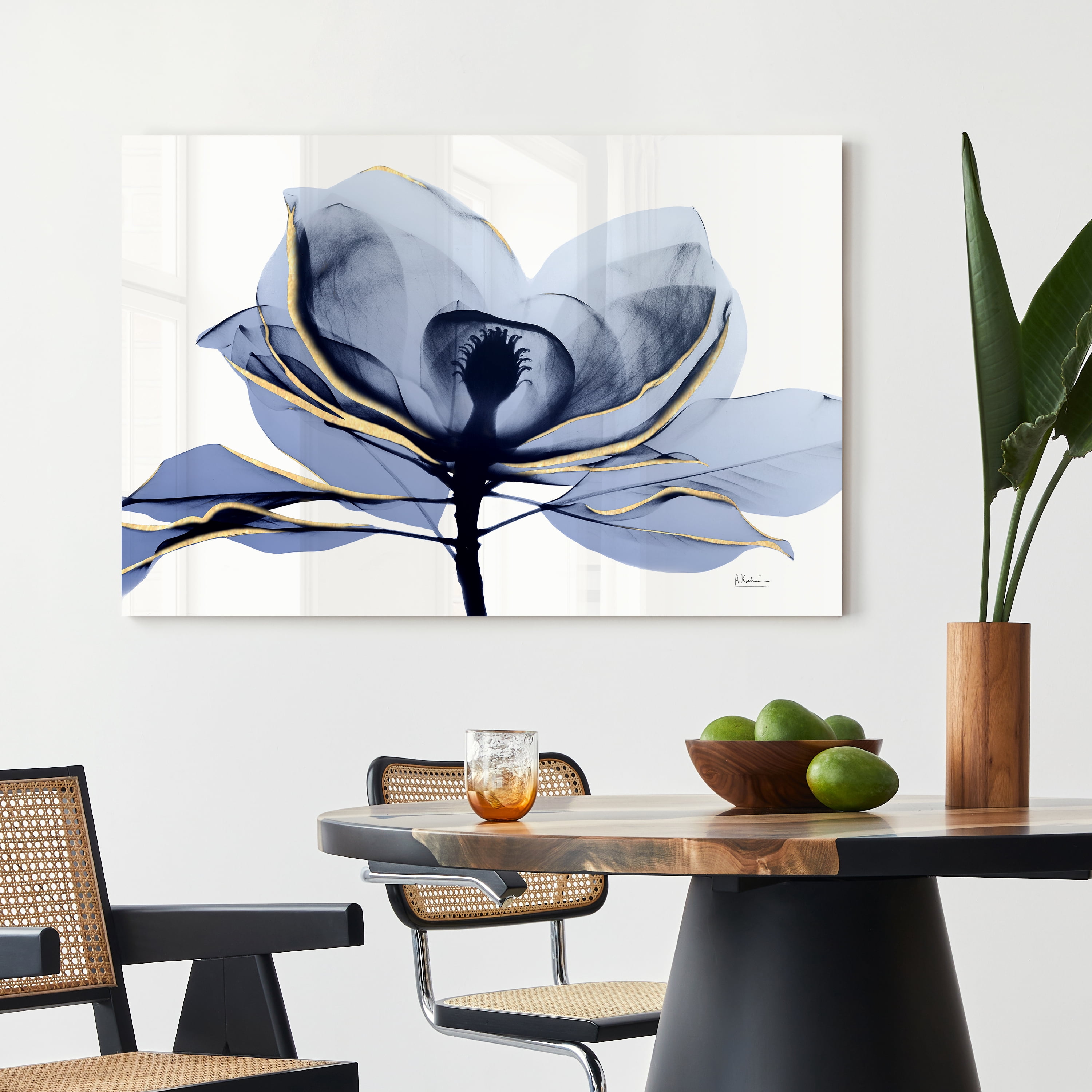 Golden Midnight 2 Frameless Free Floating 48 in x 32 in Painting Art Prints, by Empire Art