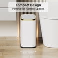 thumbnail image 6 of KSSKSS 2.1 Gallon/8L Stainless Steel Bathroom Trash Can with Swing Lid, Silent Garbage Can for Bathroom, Bedroom, Office,Living-Room (White), 6 of 8
