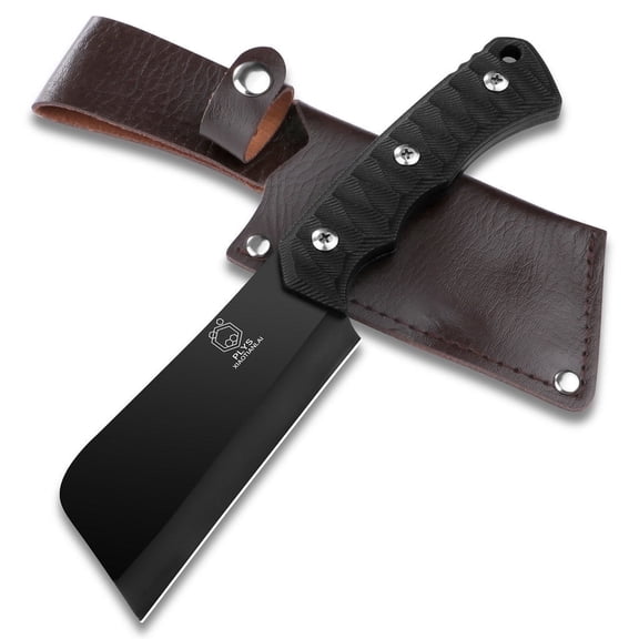 Plys 9 inch Camping Knife Full Tang Outdoor Survival Hunting Knives Plastic Handle with Leather Sheath