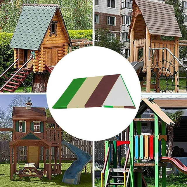 thinsony Waterproof Swing Set Replacement Tarp Roof Tent Sunshade Green Beige Coffee