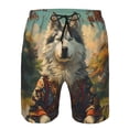 thumbnail image 3 of Vsdgher Forest Maple Leaf Husky Men's Beach Shorts, Surfing shorts, Swim trunks, Quick Dry Swim Trunks for Surfing Beach Fun -Small, 3 of 6