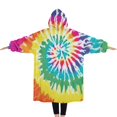 thumbnail image 2 of Oversized Wearable Blanket Hoodie,Colorful Tie Dye Pattern Sherpa Blanket Hoodie with Super Pockets,Super Warm Fuzzy Pullover for Women & Men, 2 of 6