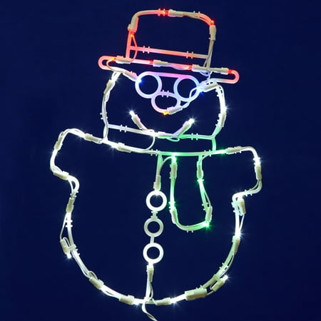 Vickerman 35 Light LED Snowman Window Decor 17x12