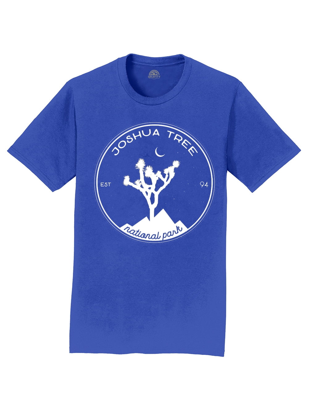 Gravity Outdoor Co. T-Shirt Homme Joshua Tree - Logo Blanc - Royal - 3TG