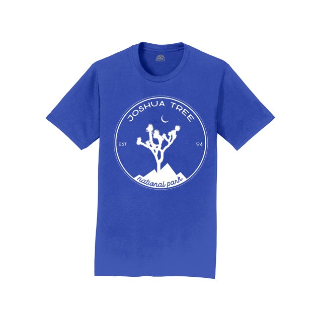 Gravity Outdoor Co. T-Shirt Homme Joshua Tree - Logo Blanc - Royal - 3TG