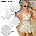 thumbnail image 6 of Xixirimido Beige Palm Trees Print Girls One Piece Swimsuits with Skirt Sleeveless Swim Dress Modest Skirted Swimwear with Built-in Shorts UPF 50+ Bathing Suit, 10-11 Years, 6 of 7