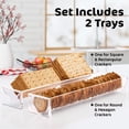 thumbnail image 2 of Clear Acrylic Cookie Tray Modern Design BAP-Free Round Rectangular Appetizer Serving Tray for Bread Fruits, 2 of 7