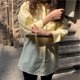 thumbnail image 2 of Camisas Rimocy de color liso para mujer, tallas grandes, con bolsillos y cuello vuelto, primavera-verano, manga larga, botones, 2022, 2 of 6