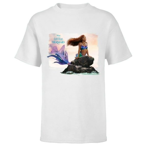 Disney The Little Mermaid Ariel Live-Action Movie Sea Rock - Short Sleeve T-Shirt for Kids - Customized-White