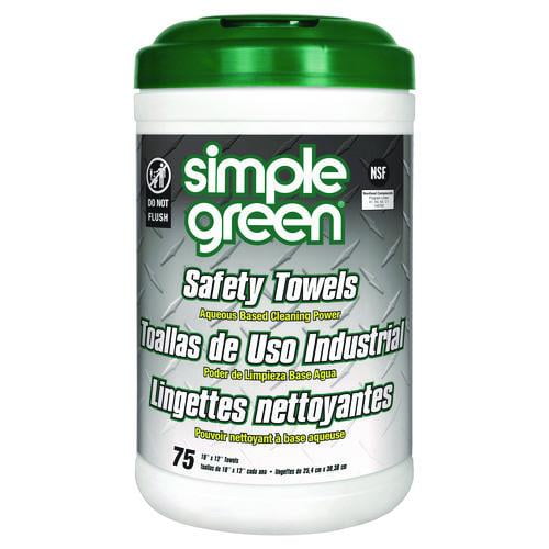 Safety Towels, 1-Ply, 10 x 12, White, Unscented, 75/Canister, 6 Canisters/Carton | Bundle of 2
