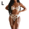 thumbnail image 1 of Conjunto de ropa interior de sujetador Lencería sexy para mujer Diseño de encaje Sujetador push-up erótico Kit de bragas de tanga de malla, L Inevent XX000123-03, 1 of 7