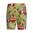 thumbnail image 5 of Easygdp Cartoon Fire Truck Men's Short Pajama Pants, Sleep Shorts, Household Pants, Casual Pants with Pockets - X-Large, 5 of 9