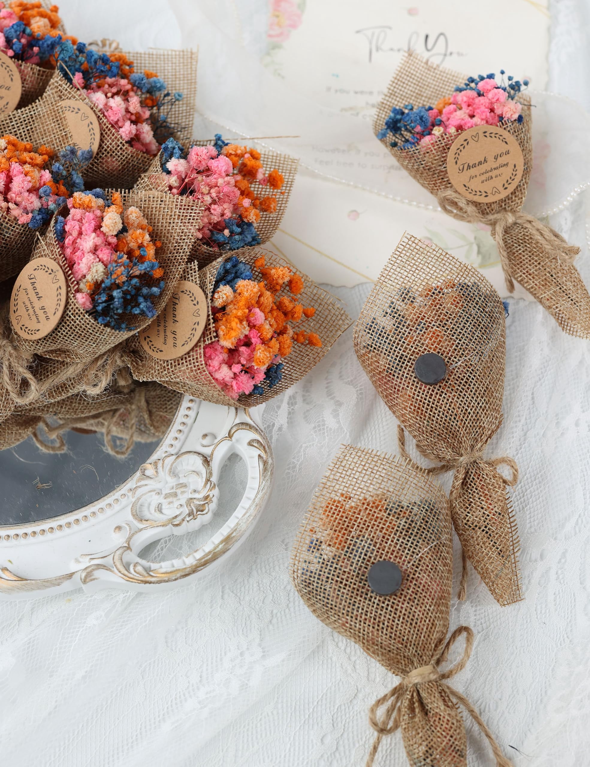 20-piece Set Mini Dried Flowers Bouquet For Wedding Favours Guests  Shower Party Favors Bridal Gifts Baptism. (mixed)