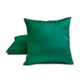 thumbnail image 3 of The HomeCentric Plain Pillow Covers Emerald Green Pack of 2, 18"x18" (45x45 cm) Pillow Covers, Art Silk Plain, Solid Throw Pillowcase For Sofa, Solid Pattern Modern Style - Dark Green Luxury, 3 of 5