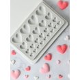 thumbnail image 5 of 25 Cavity Heart Shaped Silicone Molds For Valentine's Day Chocolate, Fondant, Cake Decor, Candle, Plaster, Clay Mold, Baking Tools, 5 of 5
