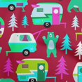 thumbnail image 1 of oneOone Georgette Viscose Red Fabric Camping Hike Point Fabric For Sewing Printed Craft Fabric By The Yard 42 Inch Wide, 1 of 6