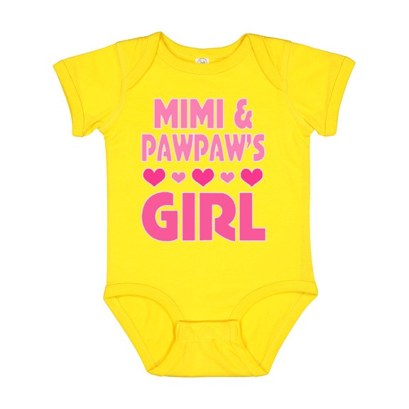 Inktastic Mimi and Pawpaw Girl Granddaughter Valentine Girls Baby Bodysuit