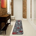 thumbnail image 3 of SKYSONIC 2X6 Feet Vintage Christmas Snowflakes Runner Rug with Rubber Backing, White Red Non Slip Entryway Rug Runner Washable Soft Area Rug Carpet for Hallway Bedroom Kitchen Decor, 3 of 6