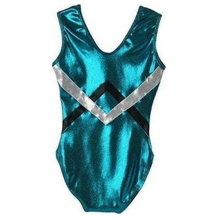 O3GL002 Girl's Girls Gymnastics Leotard - Green Chevron