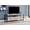 Grey, variant on 21.75" Black Particle Board Hollow Core & Black Metal TV Stand with 3 Drawers