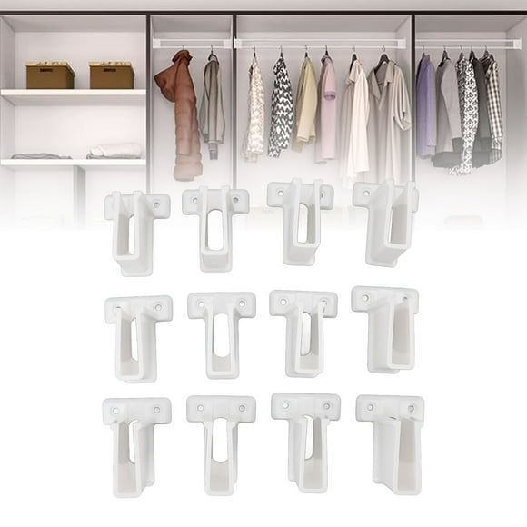 Wire Shelf End Support, White Wire Shelf End Bracket Sturdy Plastic for Wardrobe