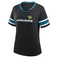 thumbnail image 2 of Women's Fanatics Black Jacksonville Jaguars Redzone Draw Play Athena Lace-Up T-Shirt, 2 of 3