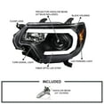thumbnail image 4 of Spec-D Tuning Black LED Light Bar Projector Headlights Compatible with 2012-2015 Toyota Tacoma, Left + Right Pair Headlamps Assembly, 4 of 6