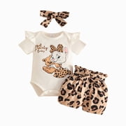 Baby Girl Clothes Outfit Newborn Going Home Outfit Ruffle Romper and Short Pants Clothing Sets for Summer Spring 0 3 6 9 12 18 24 Months
